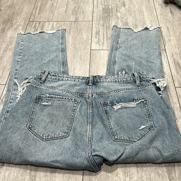 VERVET light wash high waisted ankle cropped flare distressed jeans Q29 - Picture 6 of 7